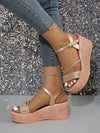 Golden Goddess Wedge Heel Sandals: Lightweight and Stylish for Your Holiday Wardrobe