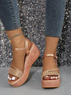 Golden Goddess Wedge Heel Sandals: Lightweight and Stylish for Your Holiday Wardrobe