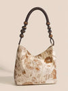 Vintage Vibes: Caramel Macchiato Jacquard Shoulder Bag