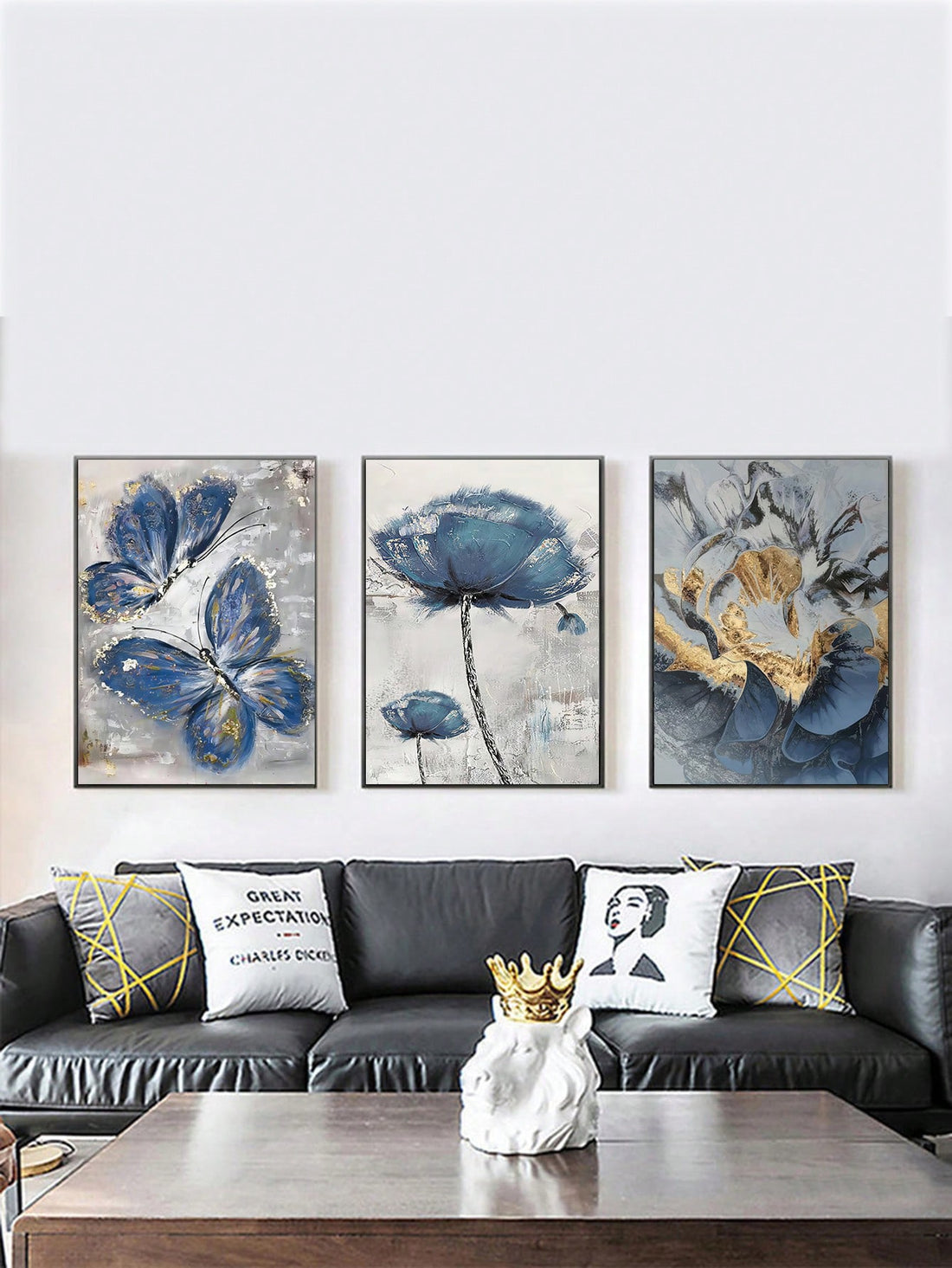 Elevate your home decor with our Modern Flutter Butterfly and Flower Oil Paintings Set. This wall art trio adds a touch of elegance and sophistication to any room. Each painting features vibrant colors and intricate details, bringing a sense of beauty and nature to your space. (44 words)