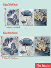 Modern Flutter: Butterfly and Flower Oil Paintings Set - Wall Art Trio (No Frame)