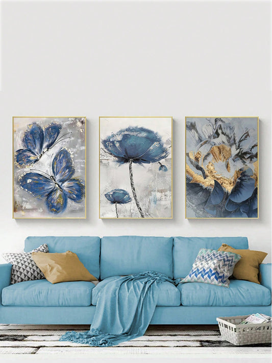 Elevate your home decor with our Modern Flutter Butterfly and Flower Oil Paintings Set. This wall art trio adds a touch of elegance and sophistication to any room. Each painting features vibrant colors and intricate details, bringing a sense of beauty and nature to your space. (44 words)