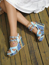 Strappy & Stylish: Colorful Cross Straps Wedge Sandals for Women