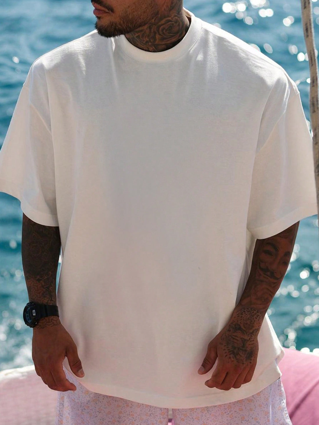 Elevate your summer wardrobe with our Men's Shark Printed Casual Short Sleeve T-Shirt. Perfect for a casual day out, this shirt features a bold shark print that adds a playful touch to your look. Made with lightweight fabric, it will keep you cool and comfortable in warmer weather. Stay stylish and comfortable all season long with our Summer Style Statement T-Shirt.