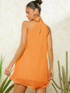 Elevate Your Style with Effortless Elegance with Haute Neck Tie Pleated Dress