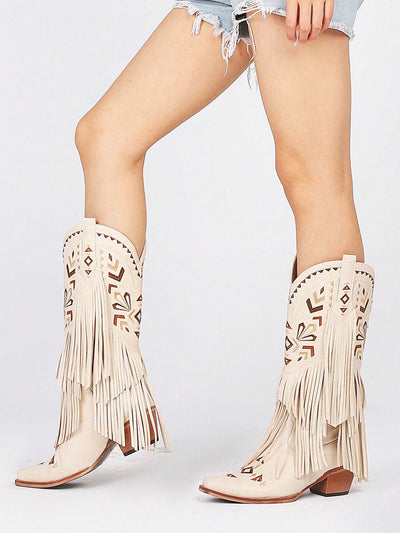 Vintage Western Fringe Cowgirl Boots: Stylish and Sturdy for Women