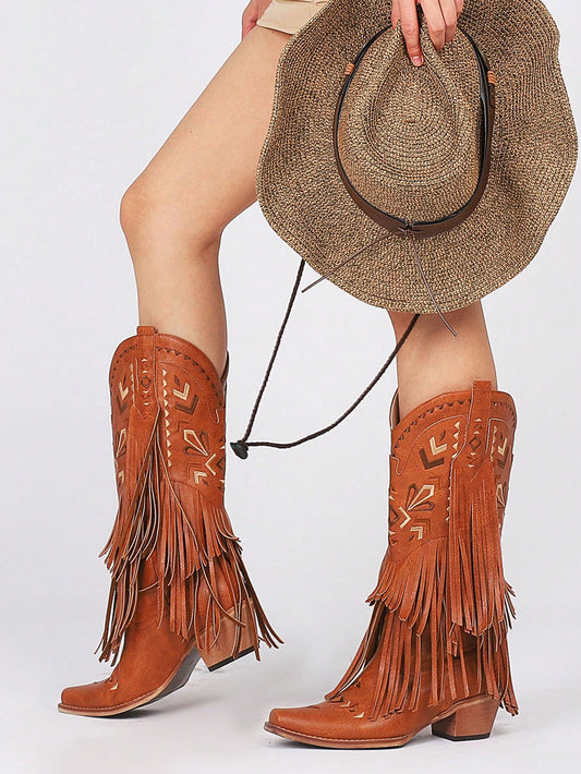 Vintage Western Fringe Cowgirl Boots: Stylish and Sturdy for Women