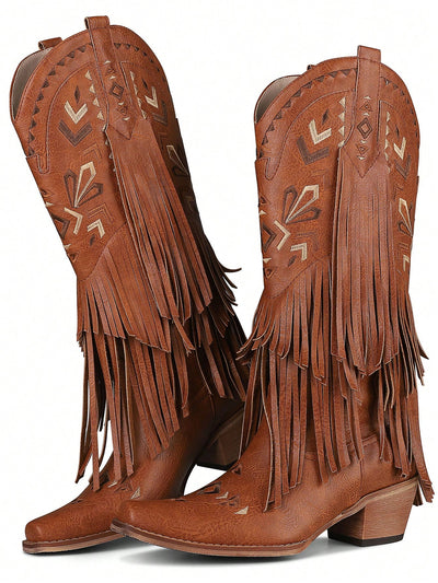 Vintage Western Fringe Cowgirl Boots: Stylish and Sturdy for Women