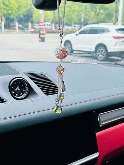Multicolored Gemstone Car Ornament: Add a Touch of Luxury to Your Ride