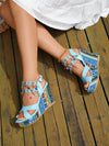 Summer 2024 Bohemian Wedge Sandals: Peep Toe, Beaded Strap, Tassel Design