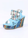 Summer 2024 Bohemian Wedge Sandals: Peep Toe, Beaded Strap, Tassel Design