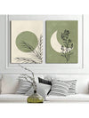 This Retro Green Moon and Leaf Art Poster Canvas Print Set showcases a modern and neutral design that adds a unique touch to any home decor. The high-quality prints feature a retro green moon and leaf design, giving a calming and natural feel to any room. Bring a touch of nature into your home with this stunning canvas print set.