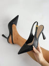 Chic Pointed Toe Buckle Heels with Stone Print – Trendy Slip-On Pumps for Every Occasion