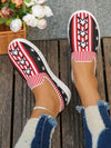 Lightweight Black and Red Plus Size Knit Casual Shoes for Outdoor Activities