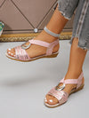 Comfortable Open Toe Sandals with Metallic Buckle - A Must-Have for Casual Days