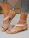 Comfortable Open Toe Sandals with Metallic Buckle - A Must-Have for Casual Days