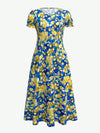 Flower Power: Women's Summer Floral Print Round Neck Short Sleeve Dress