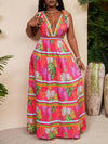 Tropical Bliss V-Neck Dress: Bring the Island Vibes to Your Wardrobe!