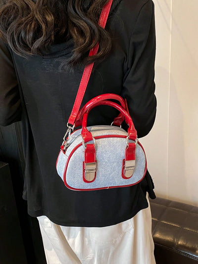 Chic Color Block Handbag - Stylish Spliced Shoulder & Crossbody Bag for Everyday Elegance