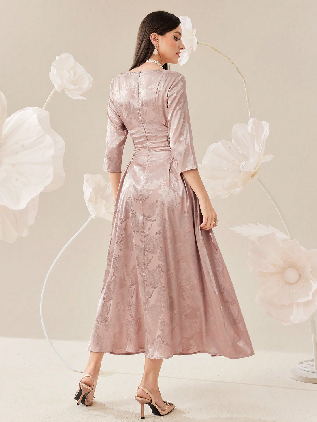 Take your summer style to the next level with our Elegant Summer Jacquard Dress. Featuring a chic cross strap design and cinched waist, this dress will give you a flattering silhouette and effortless elegance. Perfect for any occasion, this dress is a must-have for your wardrobe.