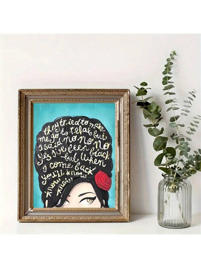 Amy Winehouse Quote Canvas Music Poster: Pop Art Wall Decor for Living Room and Bedroom