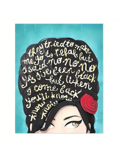 Amy Winehouse Quote Canvas Music Poster: Pop Art Wall Decor for Living Room and Bedroom