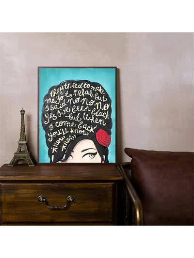 Amy Winehouse Quote Canvas Music Poster: Pop Art Wall Decor for Living Room and Bedroom