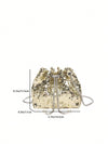 Shimmer and Shine: Mini Sequin Drawstring Bucket Bag - Fashionable Crossbody Bag for Women