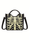 Glowing Skeleton Skull Tote: Rock Your Style with this Gothic Handbag