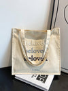 Express Yourself Tote: Bold Letter Graphic Shopper Bag