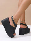 Summer Style: Women's Plus Size Waterproof Platform Wedge Sandals with Braided Straps