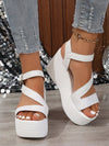 Summer Style: Women's Plus Size Waterproof Platform Wedge Sandals with Braided Straps