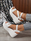 Summer Style: Women's Plus Size Waterproof Platform Wedge Sandals with Braided Straps