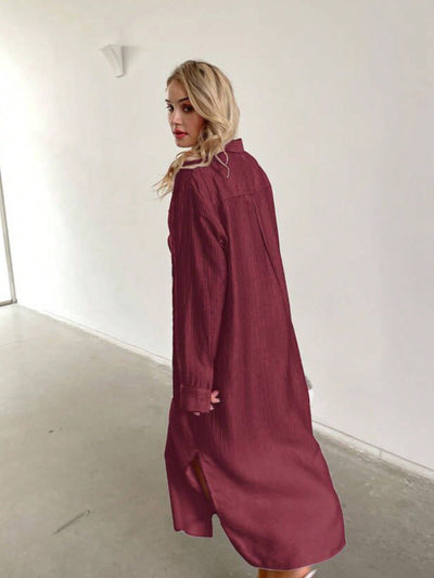 Chic and Comfortable: Oversized Maxi Shirt Dress for Women