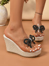 Summer Chic: Transparent Wedge Heel Sandals with Waterproof Platform