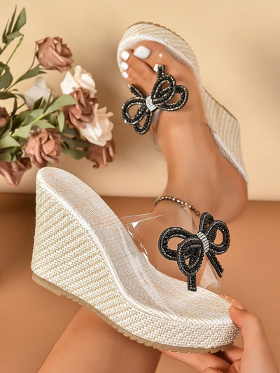 Summer Chic: Transparent Wedge Heel Sandals with Waterproof Platform