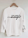 Essence of Casual Comfort: Slogan Printed Long Sleeve Sweatshirt