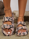 Luxe Leopard Prints: Adjustable Platform Flip-Flops for Women