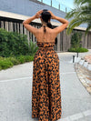 Women's Summer Halter Neck Dress - All Over Print, Side Slits, Open Back - Sexy Style