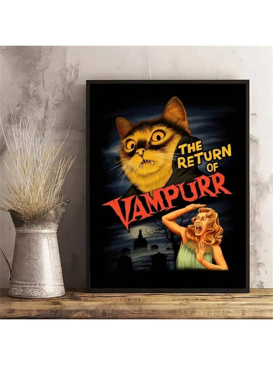 Transform your walls with our Vampurr Vampire Cat Poster. Featuring a unique design, this poster is perfect for any cat lover looking to add some feline flair to their home. Made from high-quality materials, this poster is also a great gift option for friends or family who adore cats.