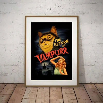 Vampurr Vampire Cat Poster: Ideal Wall Decor for Cat Lovers