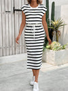 Chic Striped Casual Knitted Long Dress - Effortless Versatility for Every Occasion