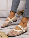 Chic Beige Mesh Loafers: Lightweight & Breathable Slip-On Mary Jane Flats for Effortless Style