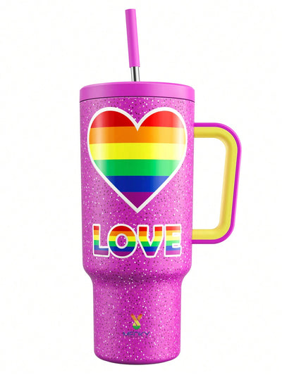 40oz Tumbler: Pride Pattern Print Insulated Stainless Steel Mug for Your On-the-Go Adventures