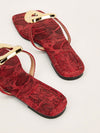 The Perfect Party Vacation Footwear with Snake Pattern Red Square Toe Slipper