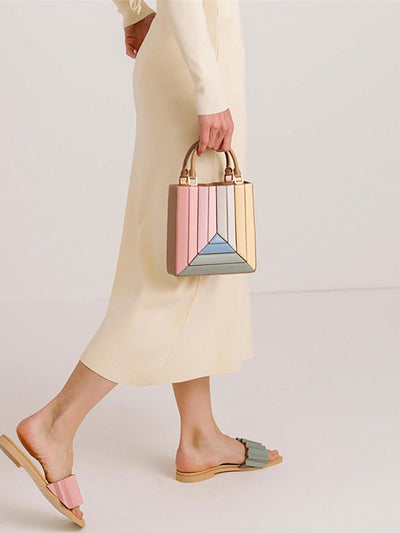 Vibrant Rainbow Patchwork Handbag: The Ultimate Versatile Accessory for Any Occasion