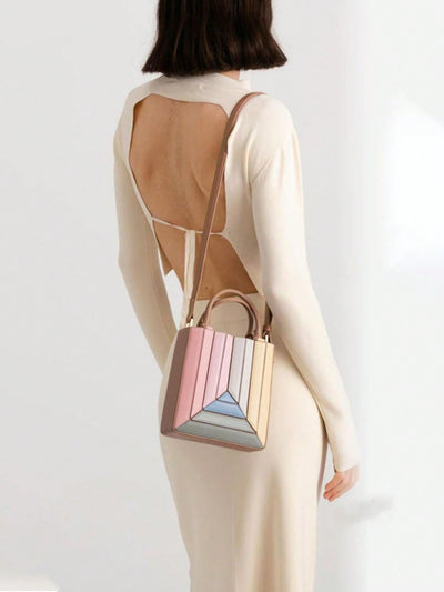 Vibrant Rainbow Patchwork Handbag: The Ultimate Versatile Accessory for Any Occasion