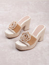 Summer Chic: 3D Flower Rope Wedge Sandals for Vacation and Casual Outfits