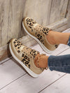 Leopard Print Lace-Up Sneakers: Stylish Comfort for Casual and Commuting