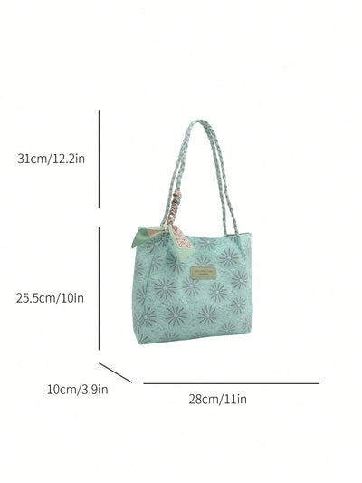 Stylish Green Printed Shoulder Tote: The Ultimate Commuter Bag for Women